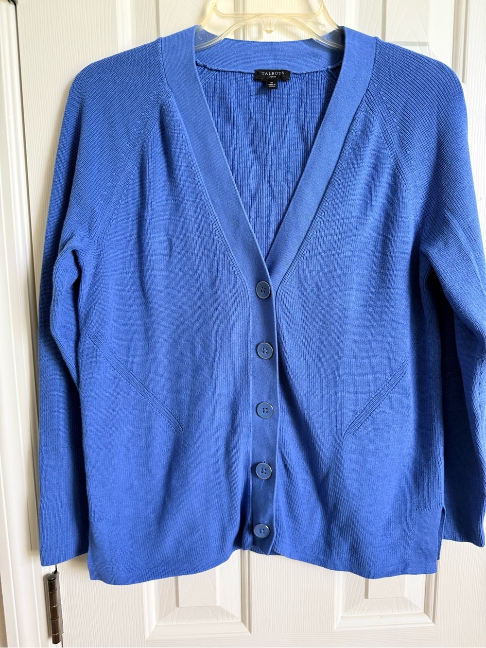 Talbots Royal Blue V-Neck Button Front Cardigan